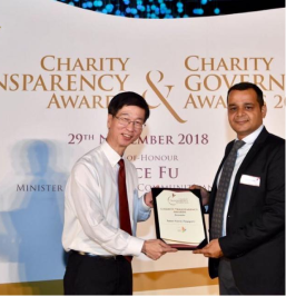 Our Honorary Treasurer, Mr. Bhagyesh Chaubey, receiving the Charity Transparency Award 2018